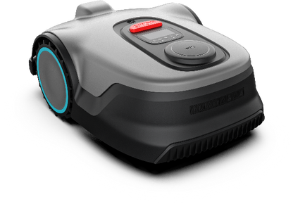 Novabot R3000 robotic mower front view showing AI sensors