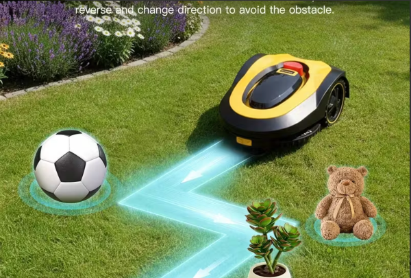 Robotic Suntek V600 Lawn Mower with obstacle avoidance