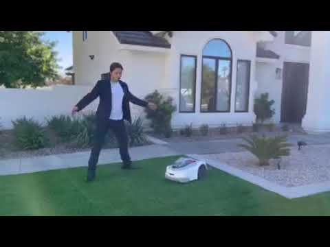 Robotic Suntek V600 Lawn Mower with obstacle avoidance